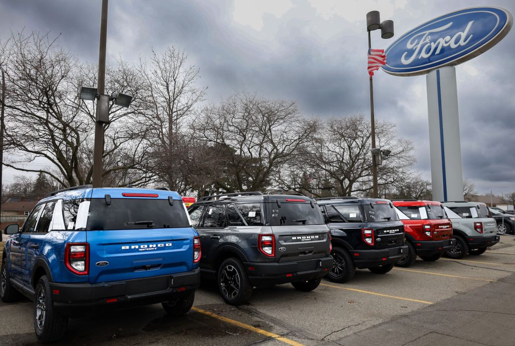 2021 & 2022 Bronco Sport Inventory outside Bill Brown Ford's Dealership in Livonia, MI