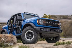 Bronco Riptide Concept vehicle outside on a hill